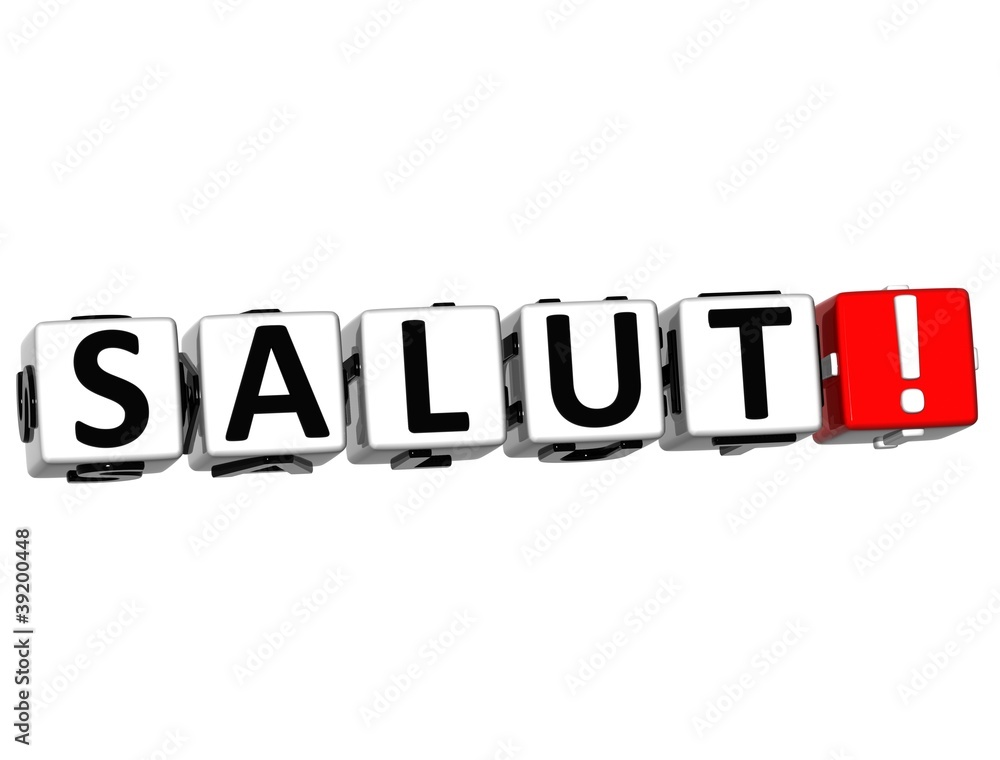 3D Salut block text on white background 3D Salut block text on white background