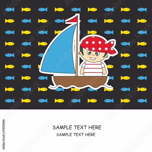 Tarjeta niño pirata