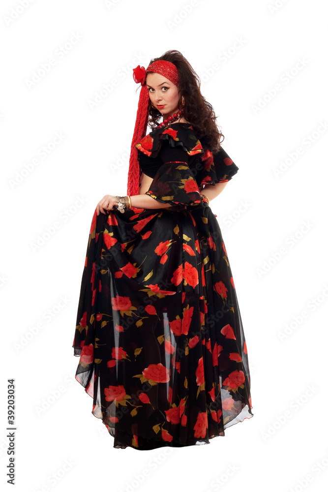 Gypsy woman in a black skirt Gypsy woman in a black skirt