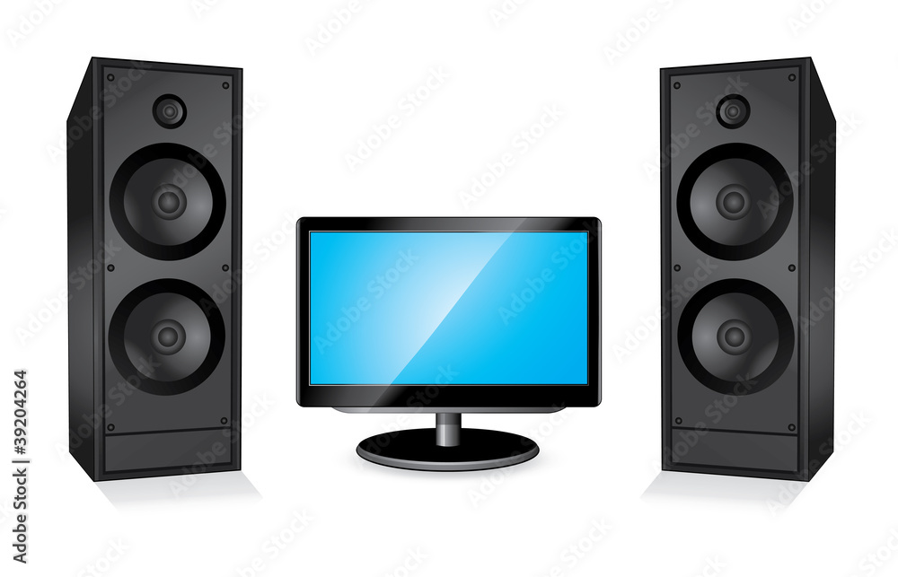 Monitor and two columns Monitor and two columns
