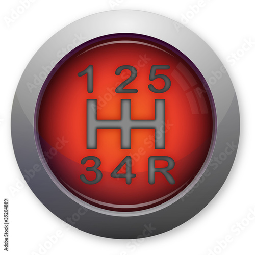 Red head of gear shift lever