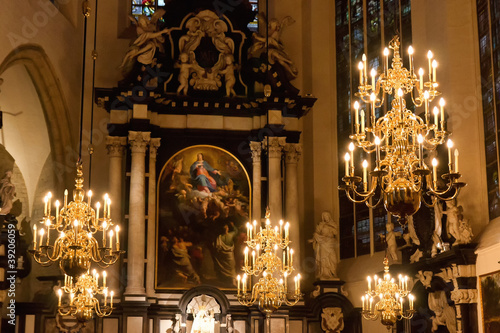 Interior of St. Michael and St. Gudula Cathedral, Brussels photo