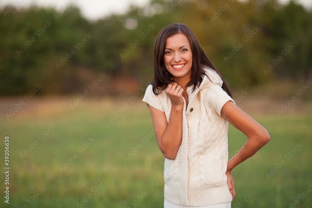 woman in countryside