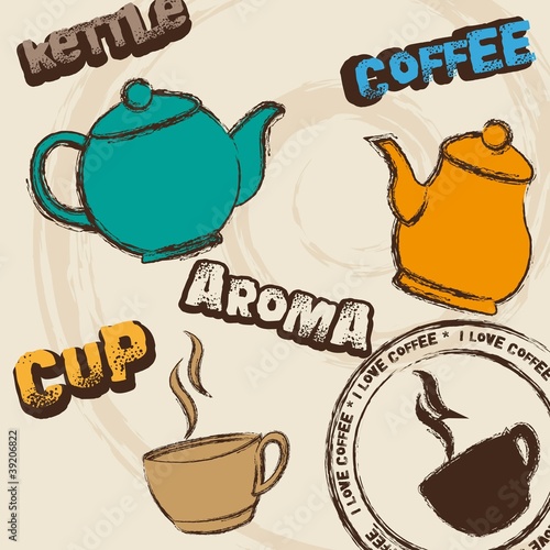 kettle and coffee cup photo