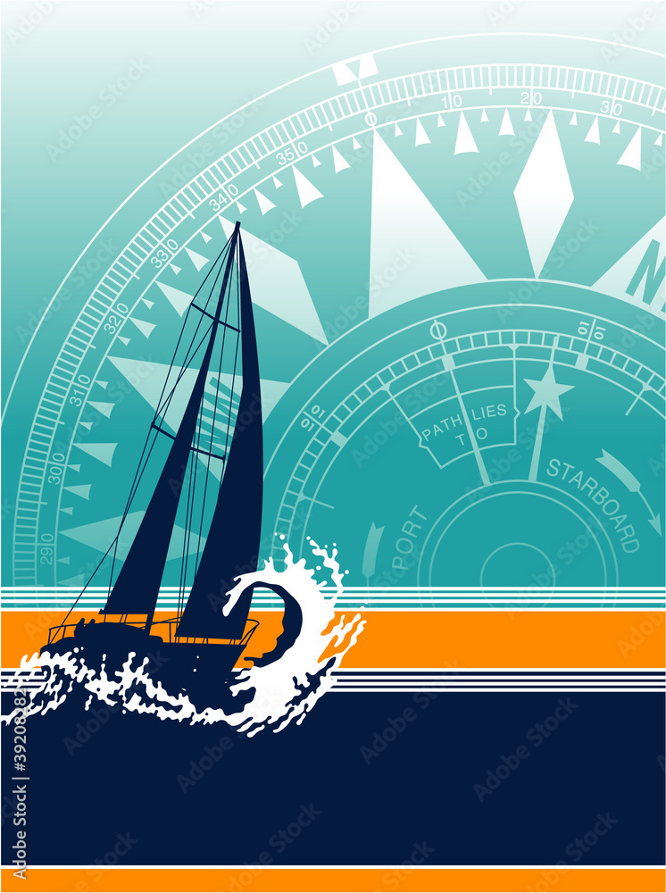 Sailboat vector wallpaper Stock Vector | Adobe Stock