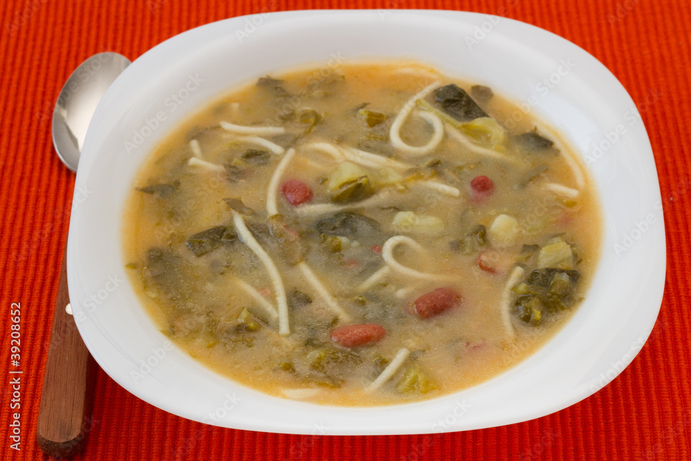 bean soup with spaghetti bean soup with spaghetti