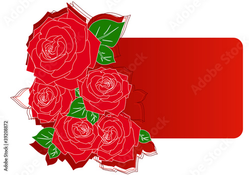 Greeting card with red roses
