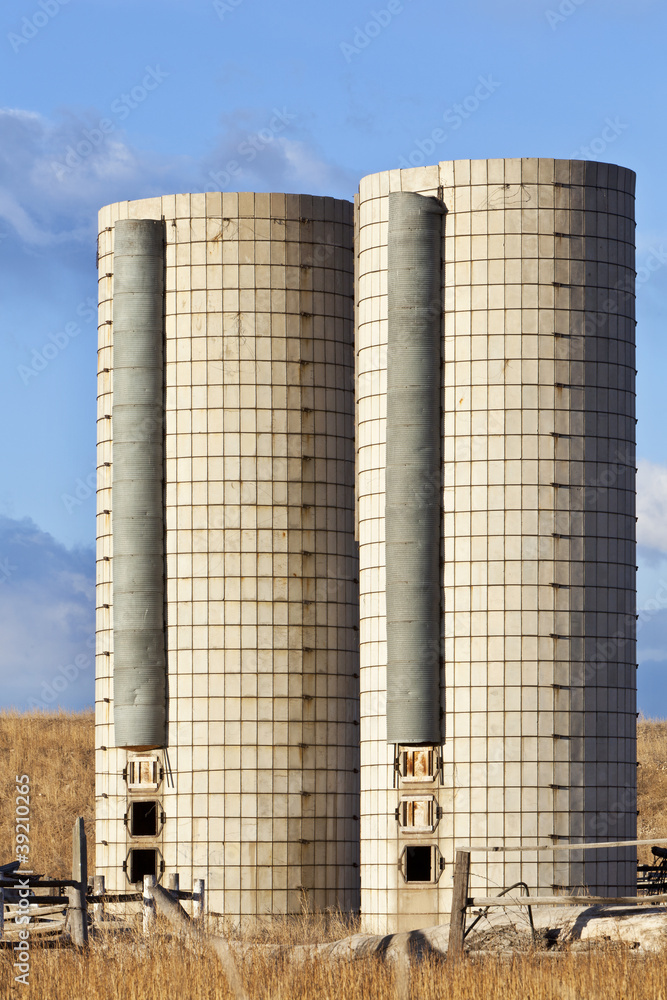 twin farm silos