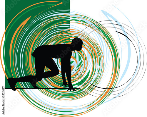Runner in start position