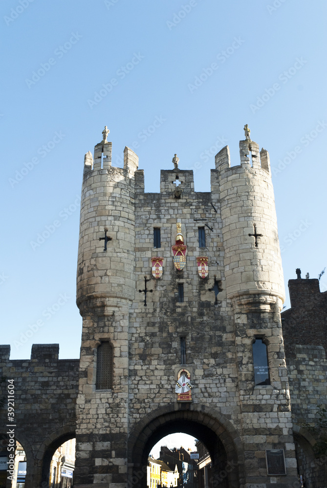 Micklegate and Town Walls in York England