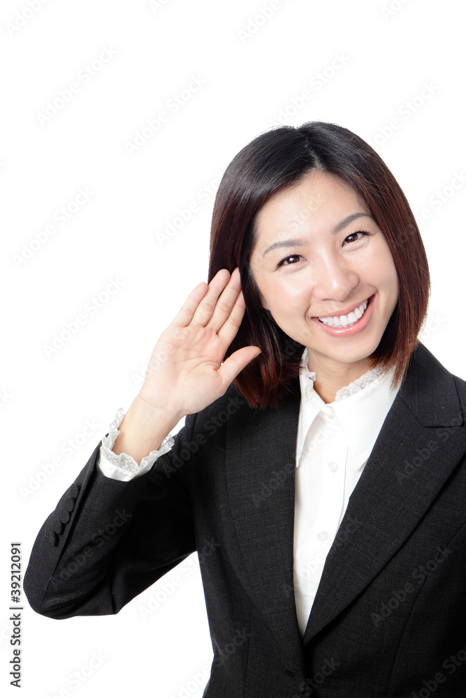 Closeup of beautiful young business woman smile face Closeup of beautiful young business woman smile face