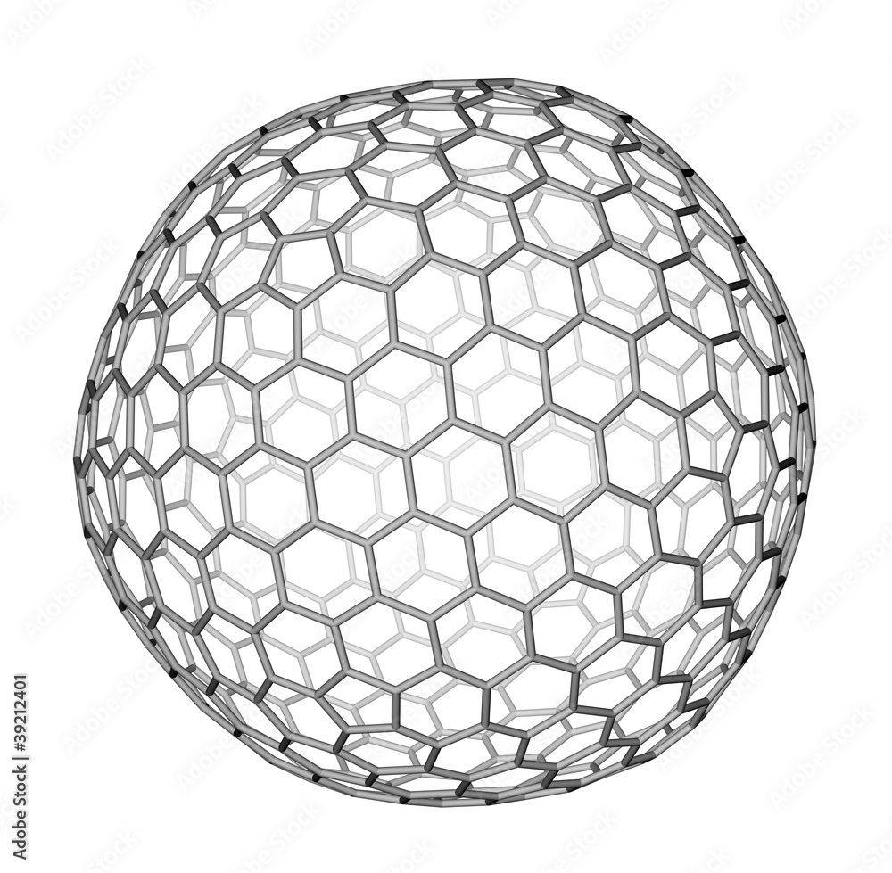 Nanocluster fullerene C540 molecular model Nanocluster fullerene C540 molecular model