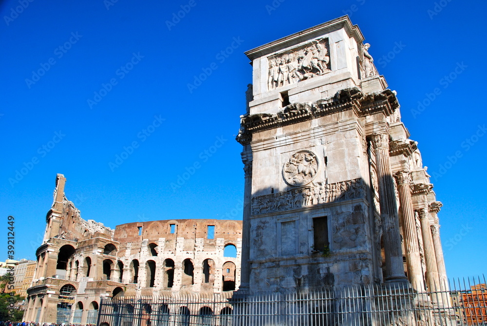 Fototapeta premium Arco di Costantino e Colosseo, Roma