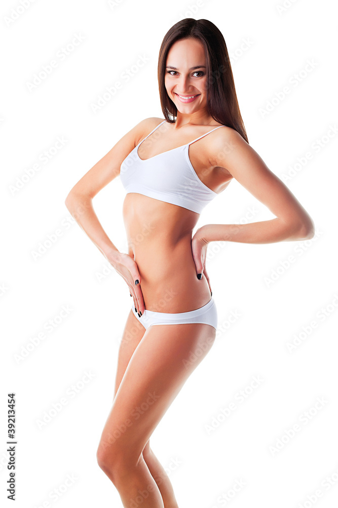 Beautiful sporty woman is smiling Beautiful sporty woman is smiling