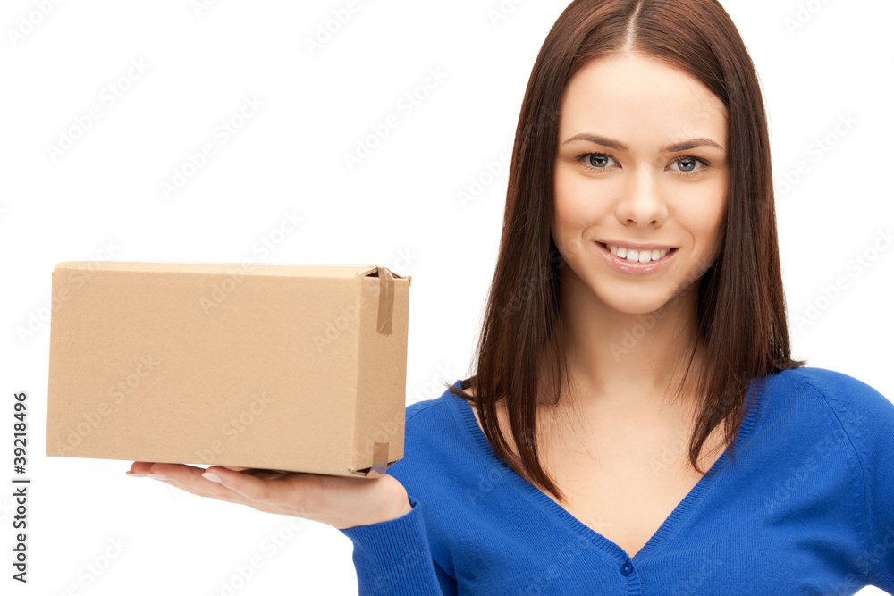 attractive businesswoman with cardboard box attractive businesswoman with cardboard box