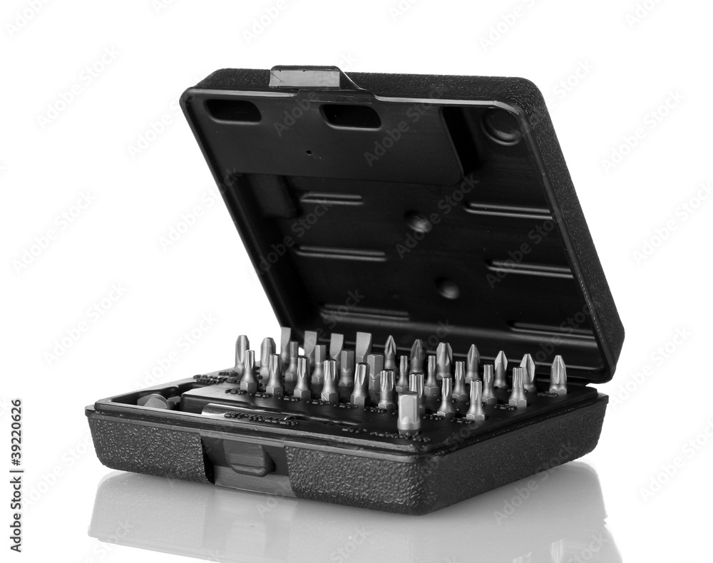 black plastic tool box isolated on white black plastic tool box isolated on white