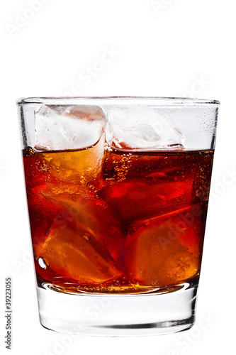 The glass for alcohol is isolated on a white background