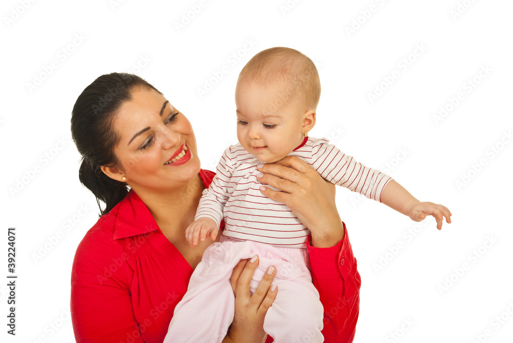 Happy mom playing with her baby girl Happy mom playing with her baby girl