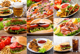 collage of fast food