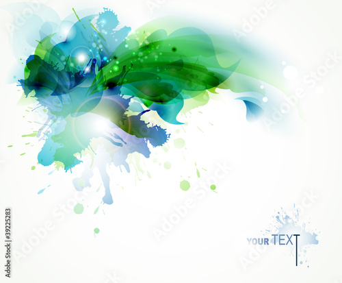 Abstract background with blue and green blots