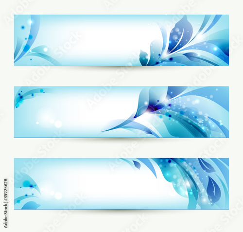 set of three banners, abstract headers
