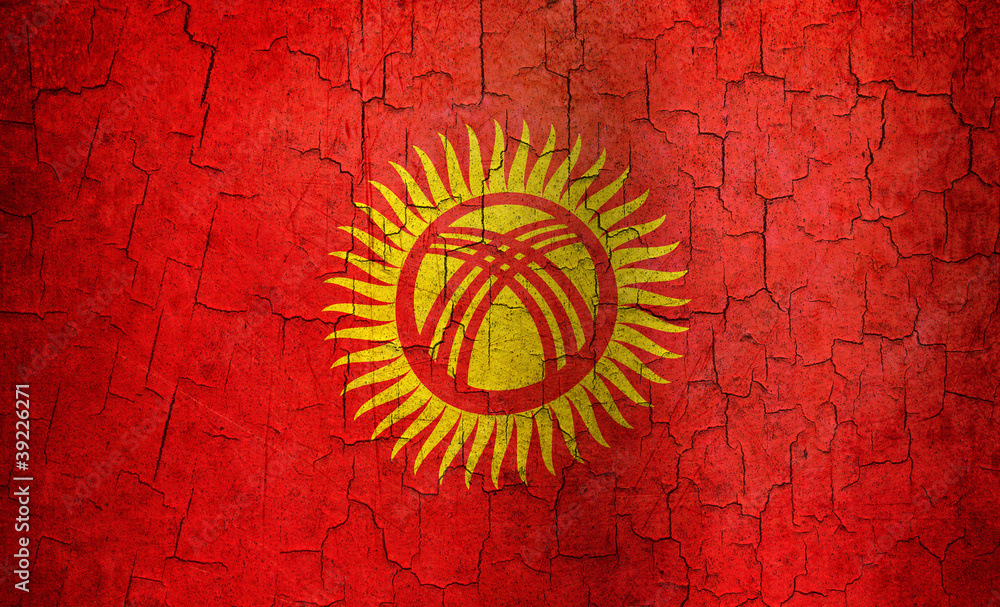 Fototapeta premium Grunge Kyrgyzstan flag