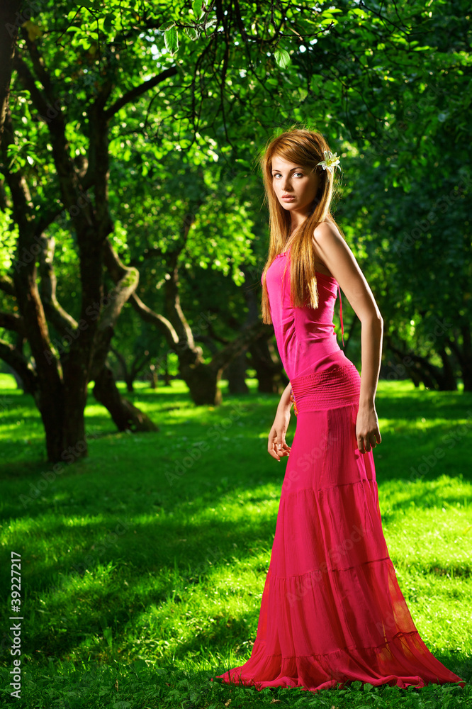 Beautiful girl in the apple garden Beautiful girl in the apple garden