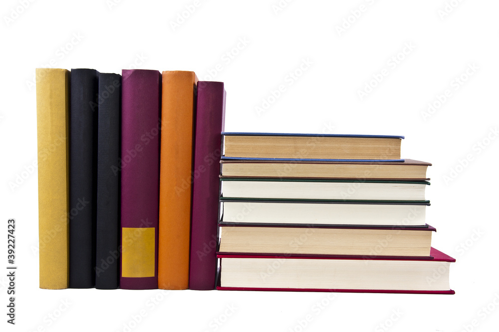 Naklejka premium libros aislados en fondo blanco