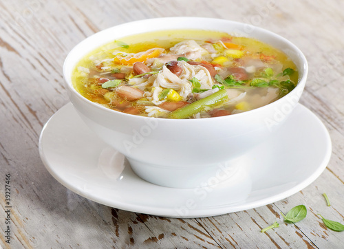Bowl of Chicken vegetable Soup