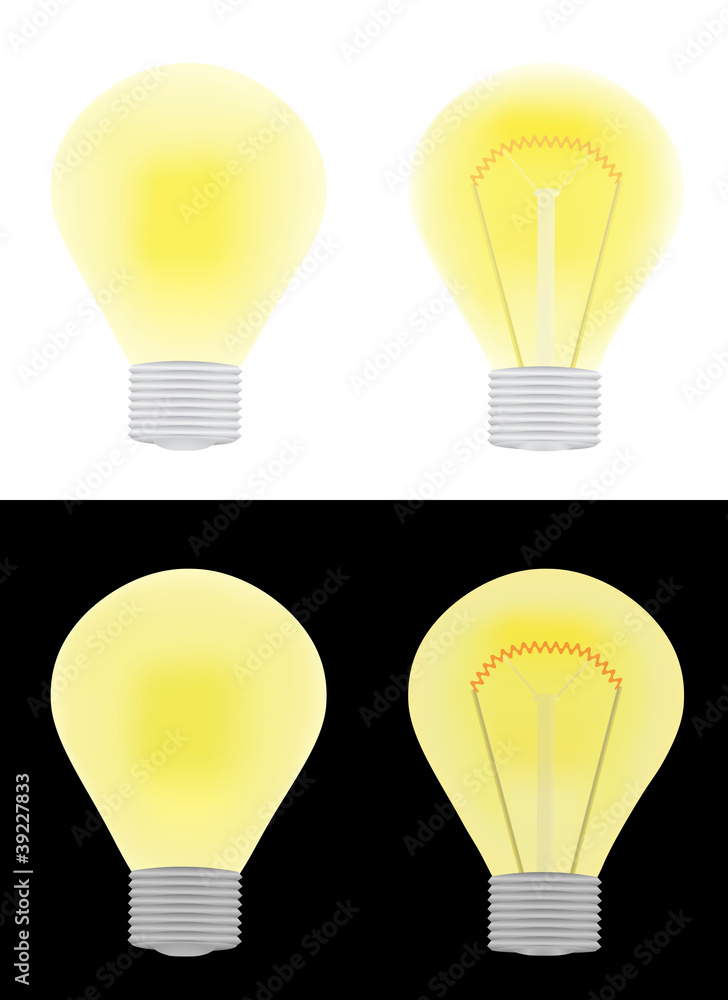 Naklejka premium set of electric bulbs vector illustration
