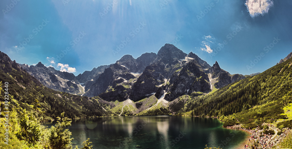 Naklejka premium Morskie Oko lake in polish Tatra mountains