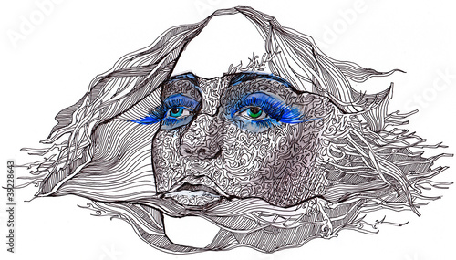 abstract decorated face (series C)