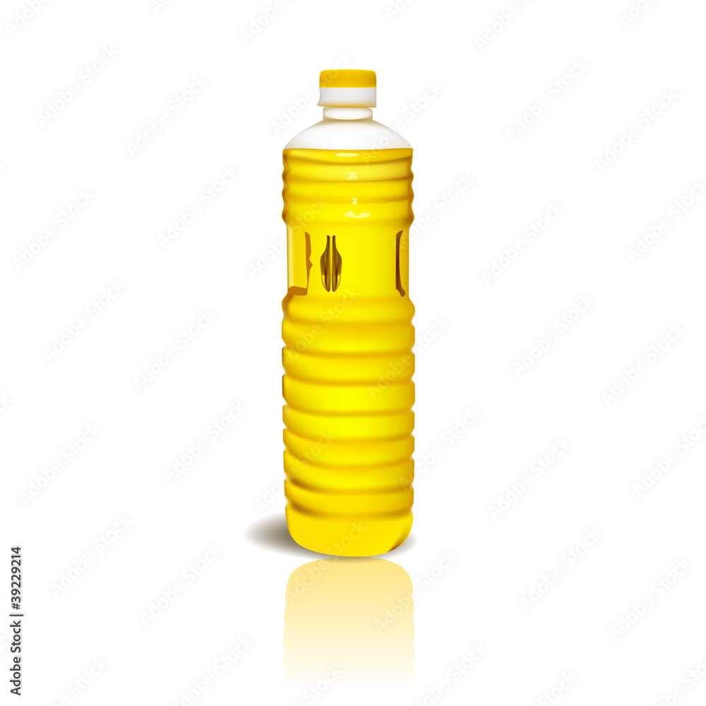 vegetable oil(EPS 10) in a plastic bottle isolated on white back vegetable oil(EPS 10) in a plastic bottle isolated on white back