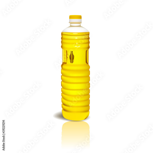 vegetable oil(EPS 10) in a plastic bottle isolated on white back