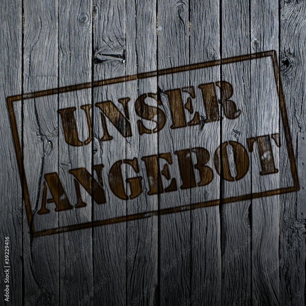 Obraz premium Holzwand unser Angebot