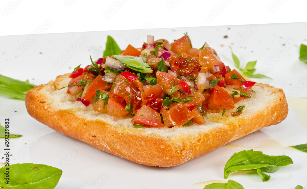 Bruschetta( Italian Toasted Garlic Bread ) with tomato Bruschetta( Italian Toasted Garlic Bread ) with tomato