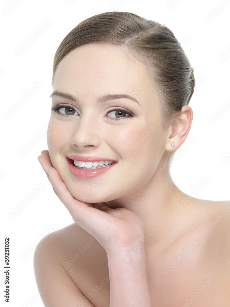 Smiling woman with healthy skin