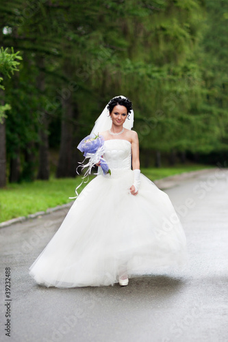 Beautiful walking bride