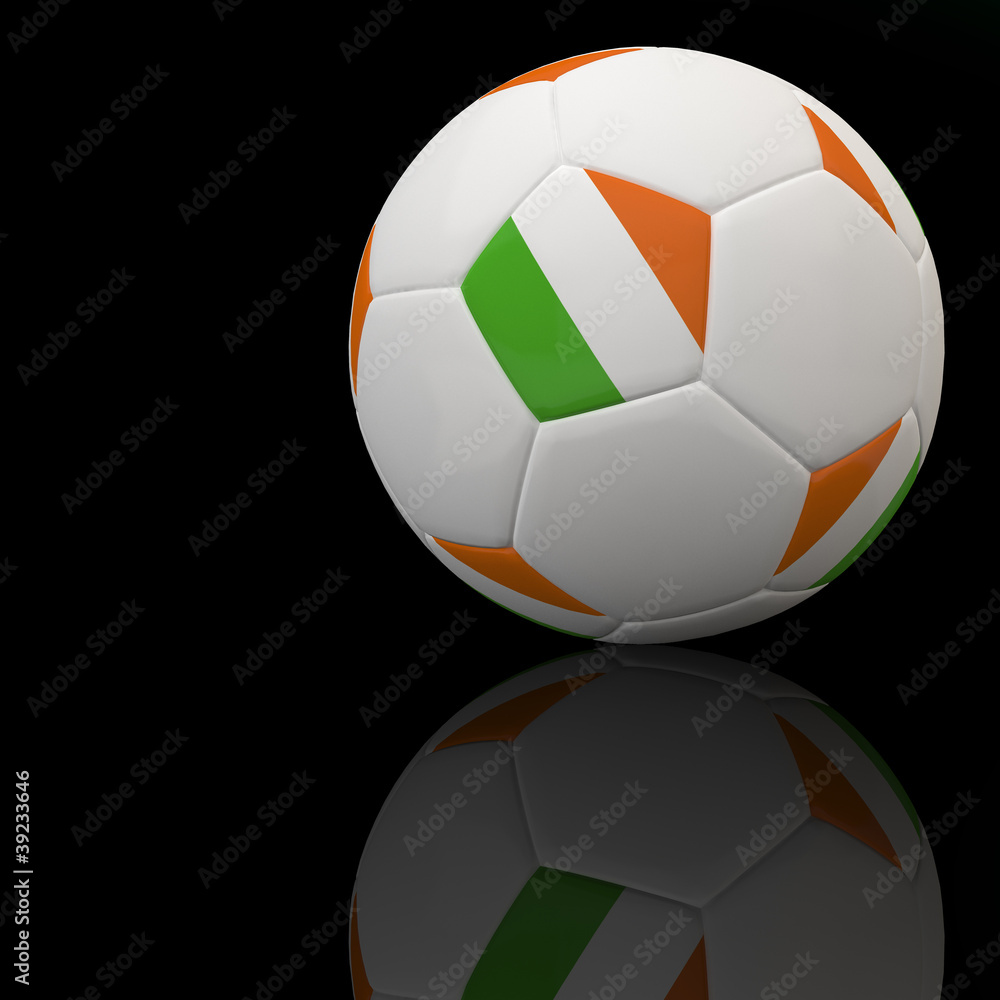 Ireland flag on 3d football