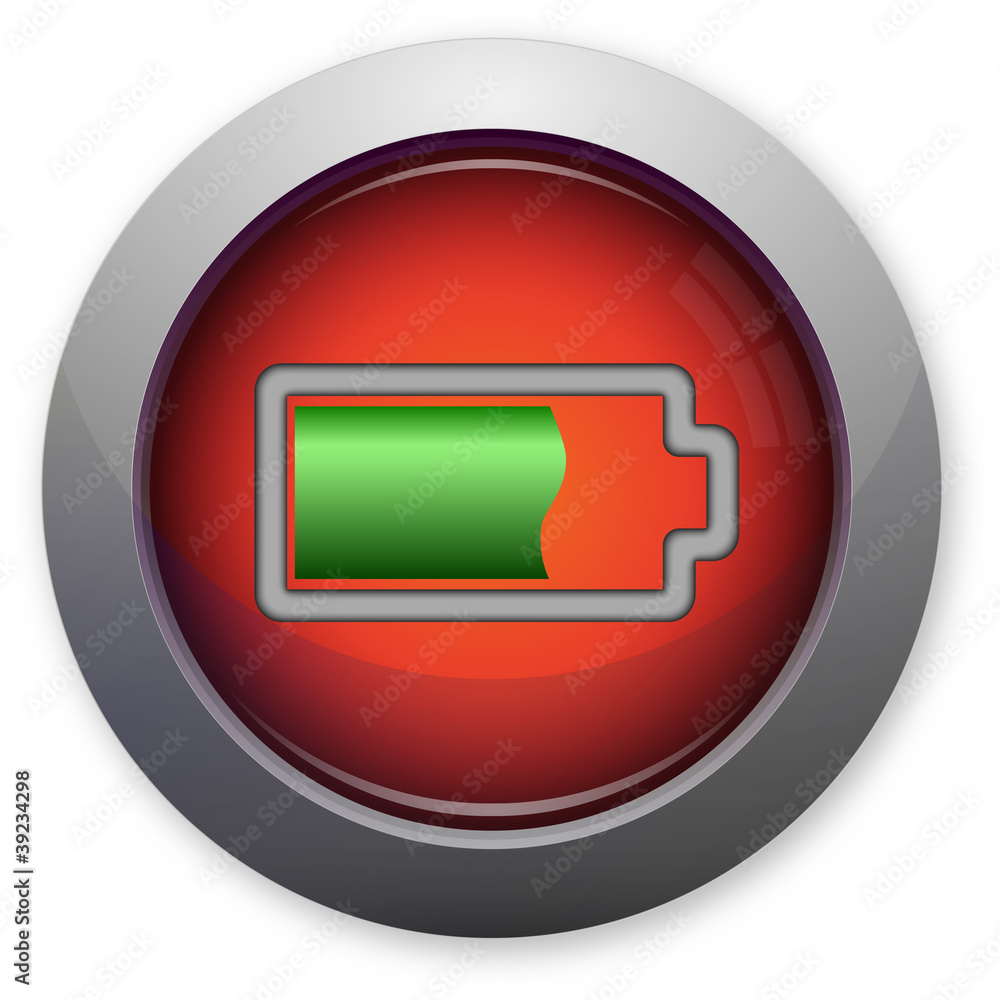 Full battery power indicator on red button Full battery power indicator on red button