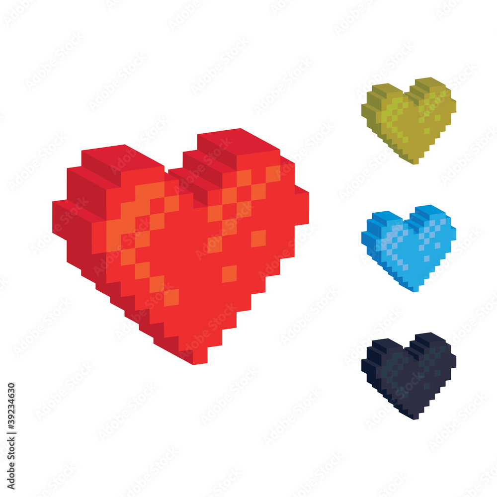 Fototapeta premium pixel hearts