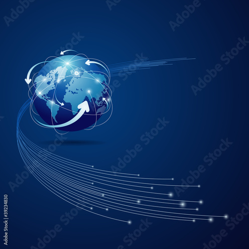 Globe network connection vector illustration