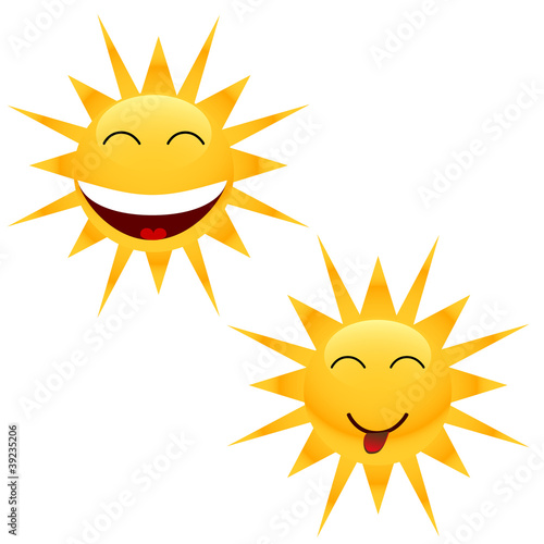 Two cheerful sun