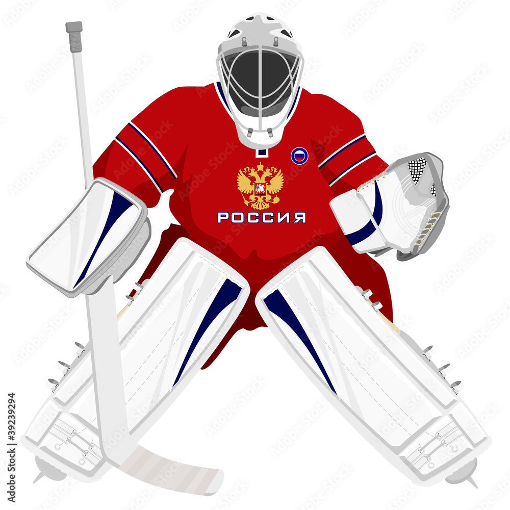 Fototapeta premium Team Russian hockey goalie