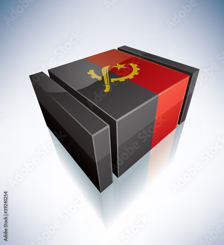 3D flag of Republic of Angola