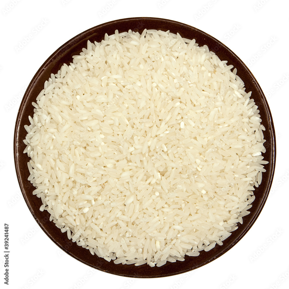 Rice in a brown plate Rice in a brown plate
