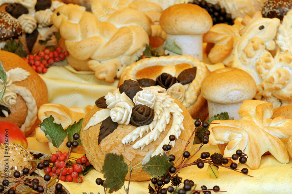 Beautifully decorated bread Beautifully decorated bread