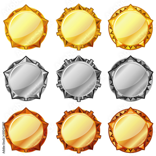 Golden, silver and bronze medals