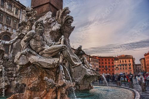 Roma, piazza Navona, fontana dei Quattro Fiumi