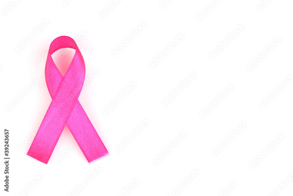 Pink ribbon isolated on white Pink ribbon isolated on white